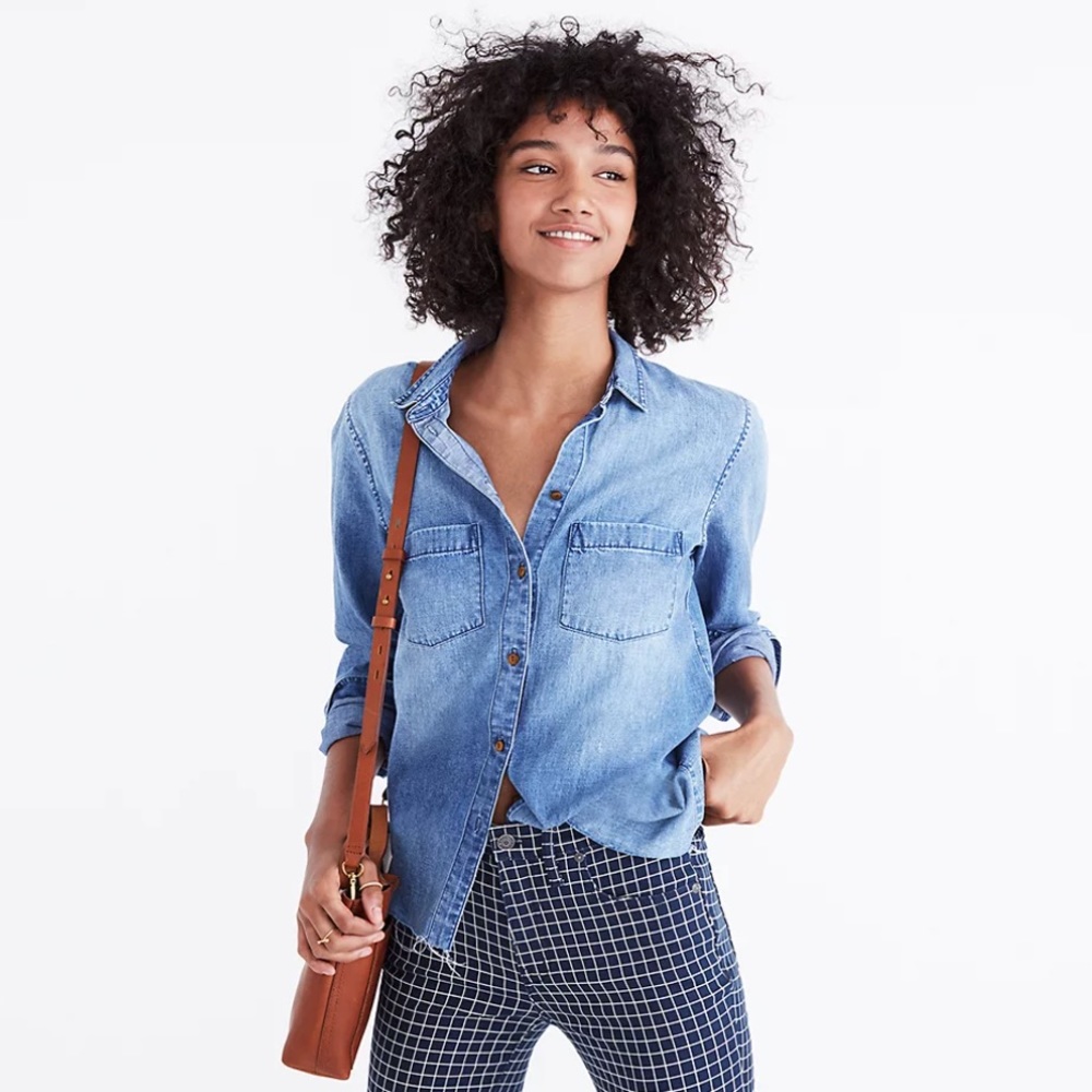 Madewell Cut Off Denim Shirt